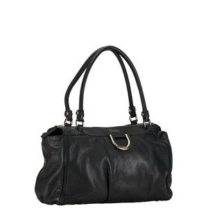 Gucci bag leather tote Abbey handbag black silver